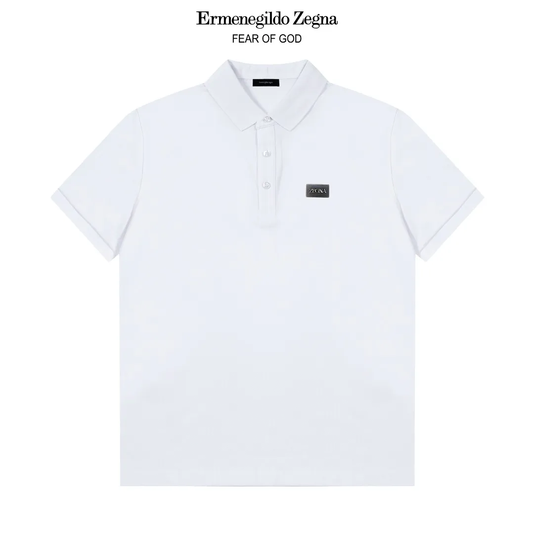 ZENGA Classic LOGO Polo ， Retro Same Style Versatile : White Black Size：M-3XL